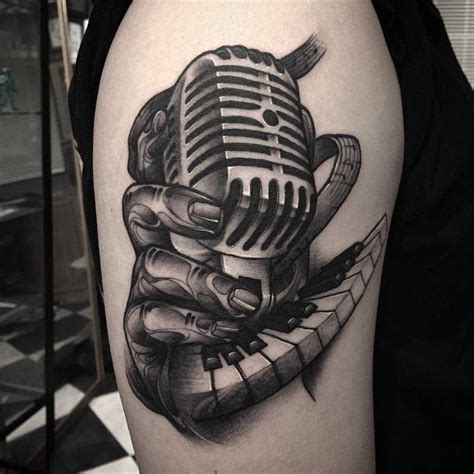 Vintage Microphone Tattoo Tatuajes Musicales Tatuajes Al Azar Tatuajes Microfono