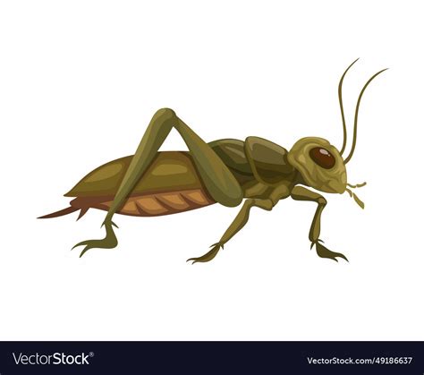 Cricket insect animal species cartoon Royalty Free Vector