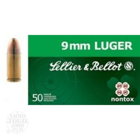 9mm Luger 9x19 Ammo 50 Rounds Of 115 Grain Full Metal Jacket FMJ