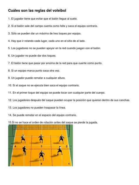 Cuáles son las reglas del voleibol.docx | Volleyball | Musical Instruments