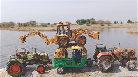 Tractor Washing In River Sonalika Rx Mahindra Arjun Novo Di