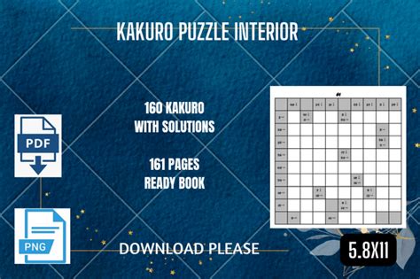 160 Kakuro Puzzle For Adults Activity Graphic By Sunday Design · Creative Fabrica