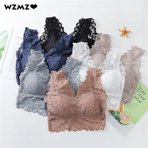 Breathable Female Vest Sexy Lace Bra Beauty Back Women Wire Free Push