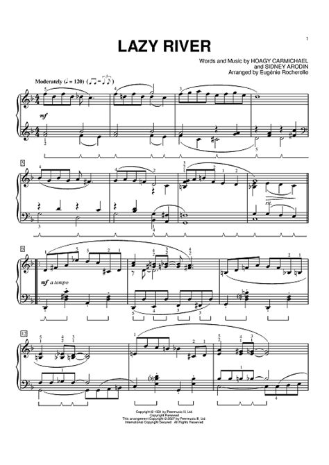 Lazy River Sheet Music For Piano Sheet Music Now