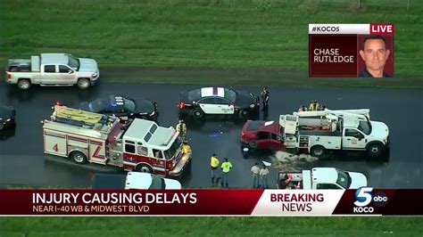 Injury Crash Causes Major Traffic Backup On I 40 In Midwest City Youtube