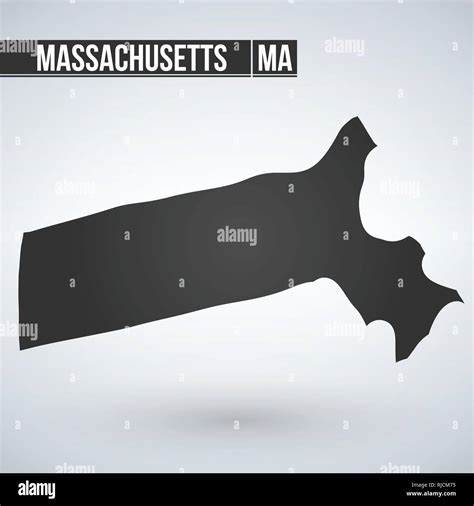 Massachusetts State Map In Black On A White Background Vector Illustration Stock Vector Image