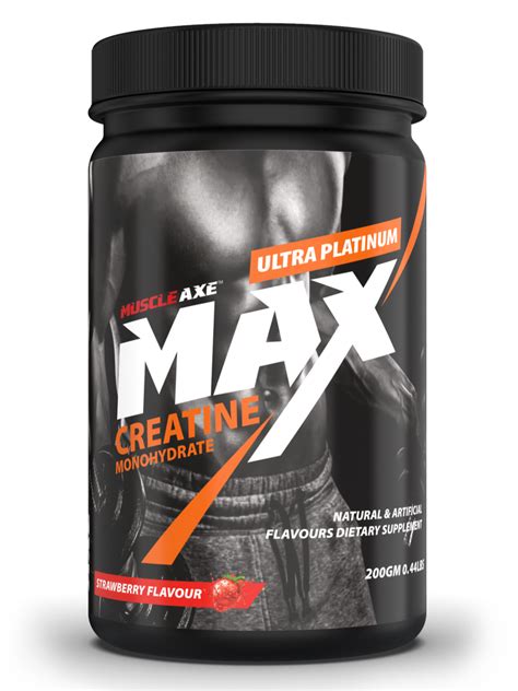 Gm Strawberry Flavour Muscle Axe Max Creatine Monohydrate Powder