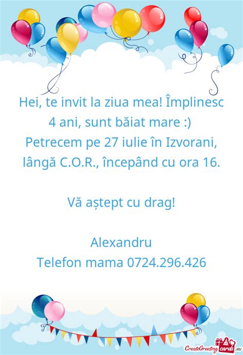 Hei Te Invit La Ziua Mea Mplinesc Ani Sunt B Iat Mare Free Cards