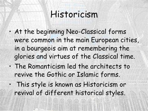 Historicism in Architecture