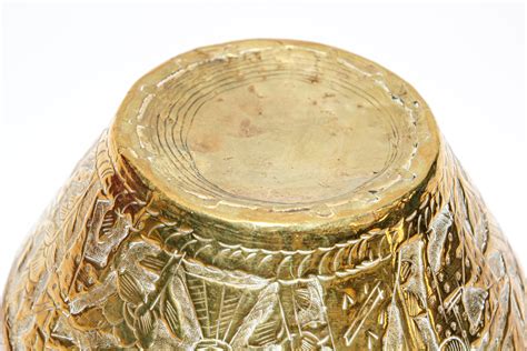 Middle Eastern Brass Bowl With Egyptian Scene For Sale At 1stdibs