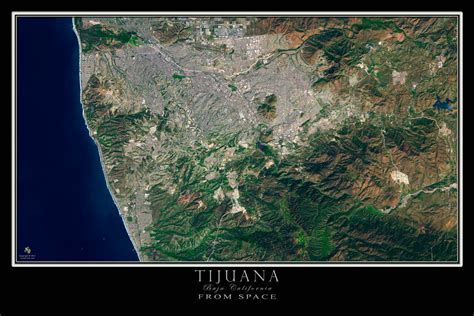 The Tijuana Mexico Satellite Poster Map