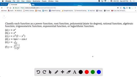 Solved Classify Each Function As A Power Function Root Function