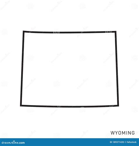 Wyoming Map Outline Vector Design Template Editable Stroke Stock