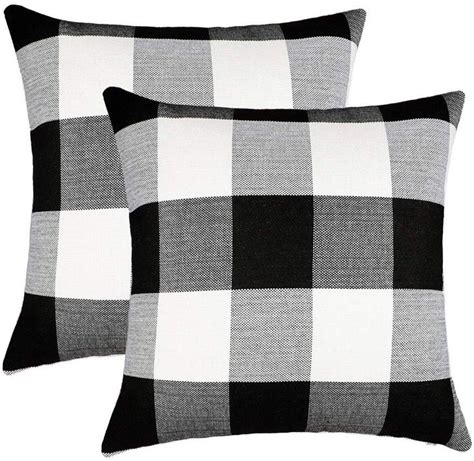 Black And White Plaid Pillow Covers Plaid Throw Pillows Throw