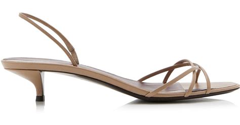 The Row Harlow Leather Sandals In Metallic Lyst