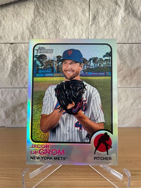 2022 Topps Heritage Chrome Refractor 250 Jacob DeGrom 673 For Sale