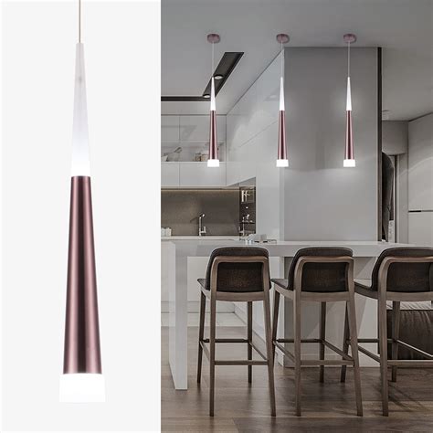 Harchee Modern Led Pendant Light With Acrylic Shade Adjustable Ceiling