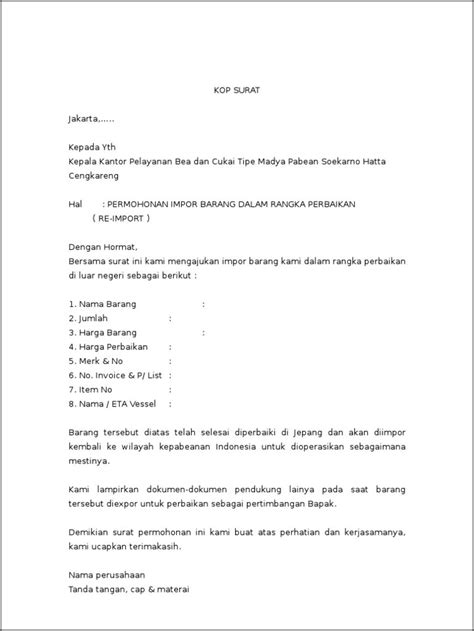 Contoh Surat Permohonan Ekspor Surat Permohonan Desain Contoh Surat