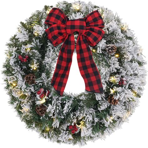 Christmas Wreath For Front Door Decspas 24 Inch 2 Ft