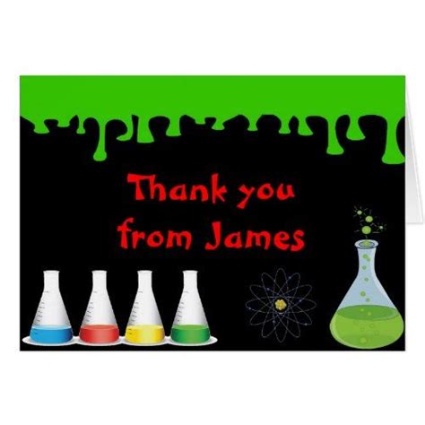 Mad Science Scientist Birthday Thank You Note Card Zazzle