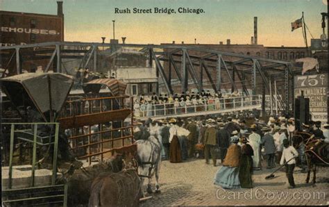 Rush Street Bridge Chicago, IL Postcard