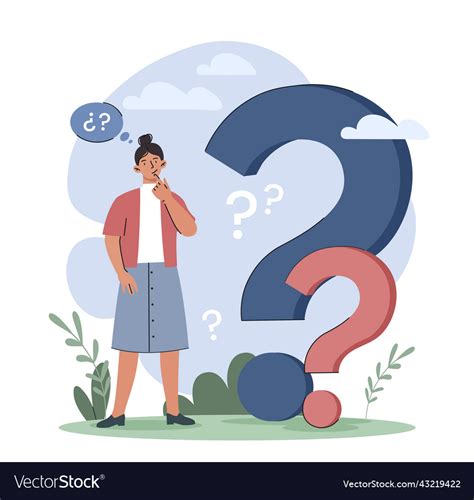 Woman With Questions Royalty Free Vector Image