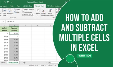 How To Add And Subtract Multiple Cells In Excel The Best Tricks