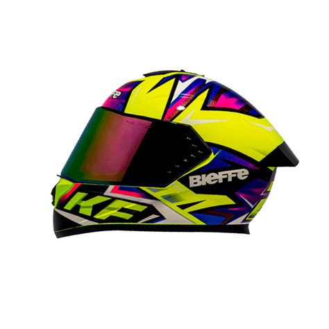 Capacete Bieffe B Kf Amarelo Lim O Roxo Sbs Motos