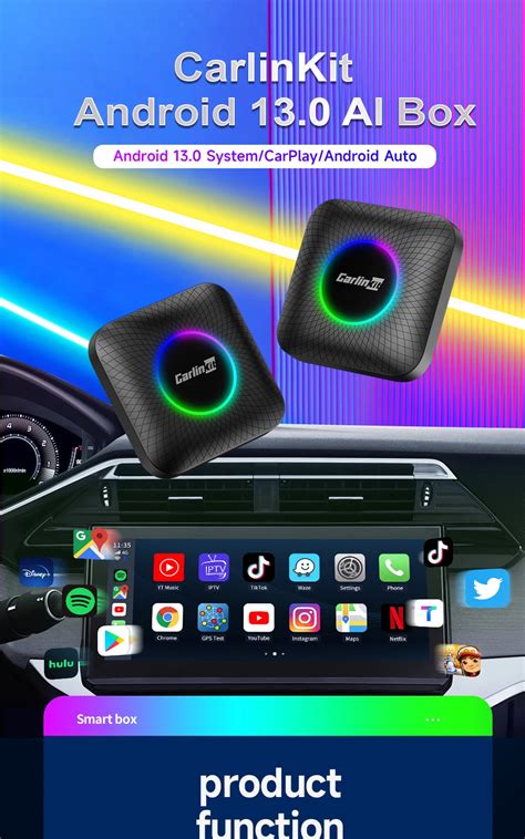 Carlinkit Tbox Led Carplay Ai Box 4g 64gb Universal Portable Carplay