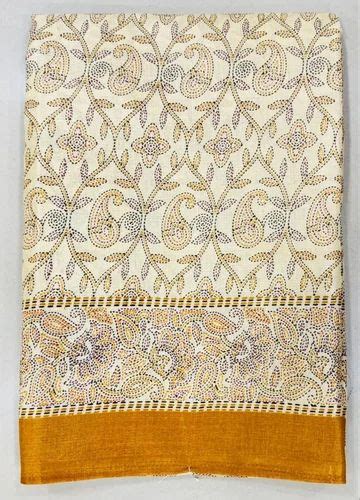 Cream Printed Cotton Saree At Rs Printed Sarees In Jaipur Id