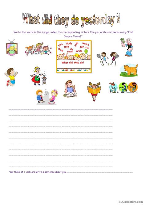 What Did They Do Pictur English ESL Worksheets Pdf Doc