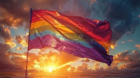 Mes Del Orgullo Lgbtq O El Orgullo Gay Con La Bandera Arcoiris Para Los