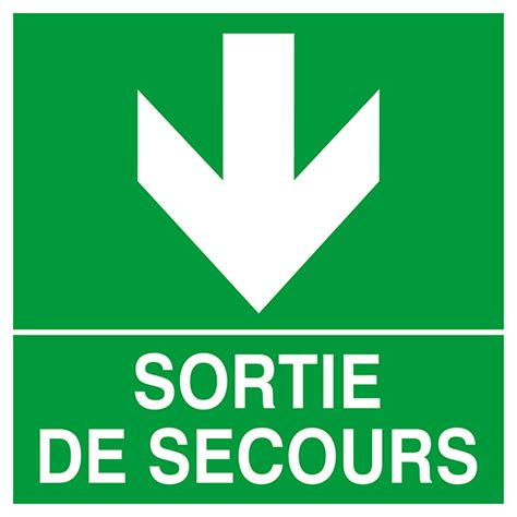 Panneau de signalisation d une sortie de secours flèche en bas Achatmat