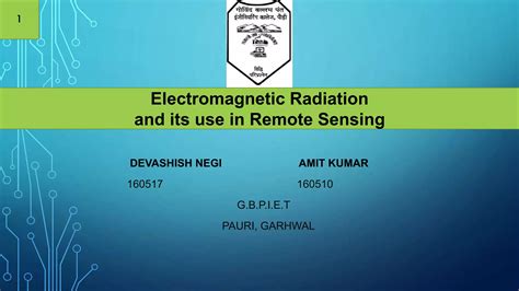 Em Radiation And Its Use In Remote Sensing Pptx