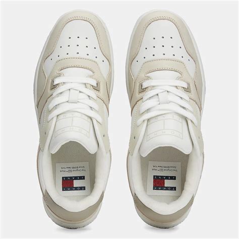 Tommy Jeans Retro Basket Tonal Logo Women S Shoes Beige EN0EN02483 ACG