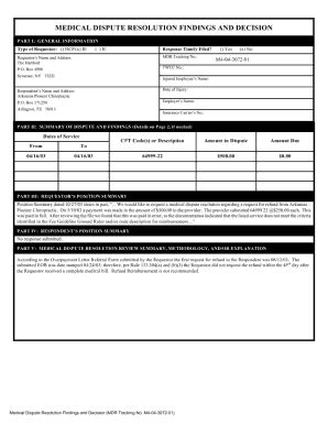 Fillable Online Tdi Texas Tdi Mdr Findings Form Fax Email Print Pdffiller