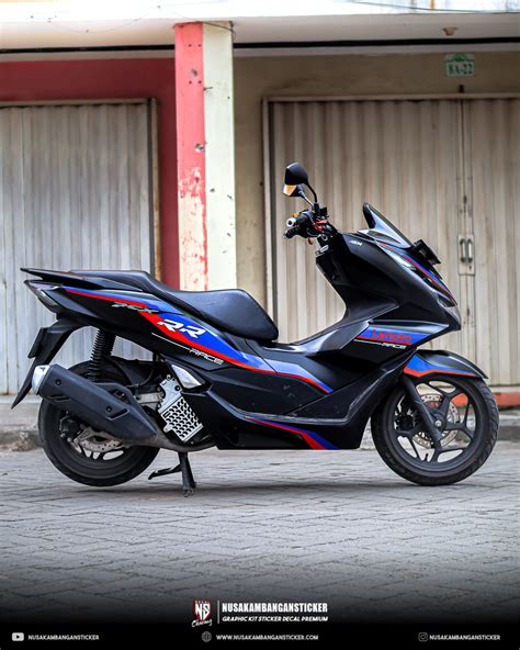 Striping Motor Pcx 160 Hp4race Black Fullbody Nusakambangan Sticker