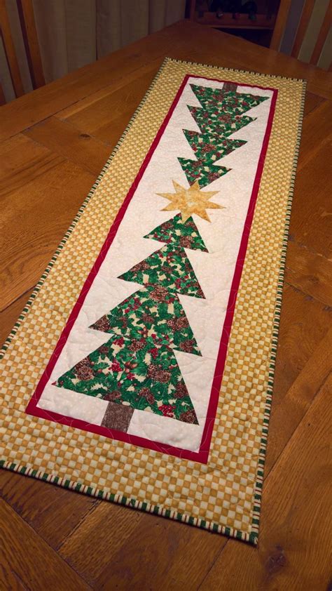 Christmas Trees Quilted Table Runner Christmas Tree Quilted Table