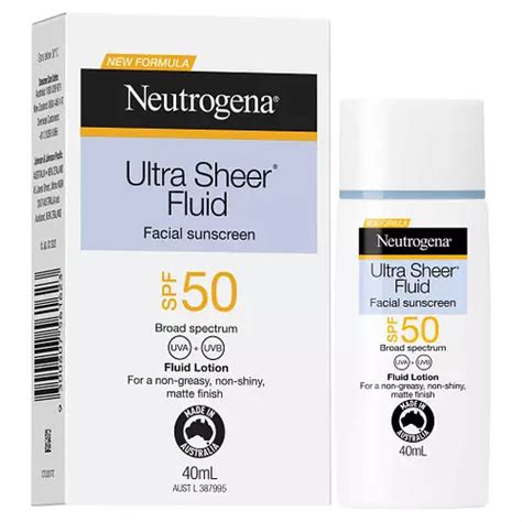 Neutrogena Ultra Sheer Fluid Facial Sunscreen Spf 50 Australia