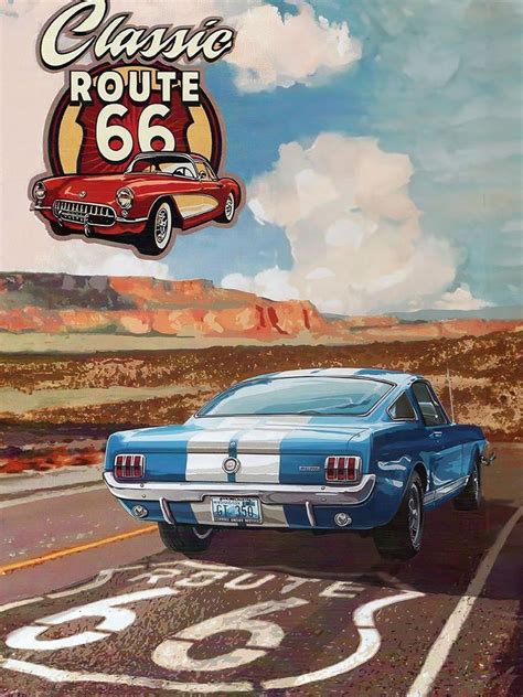 Vintage Route 66 Poster Displayed