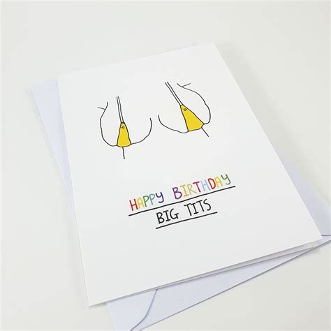 Happy Birthday Big Tits Card Birthday Card Party Boobs Etsy