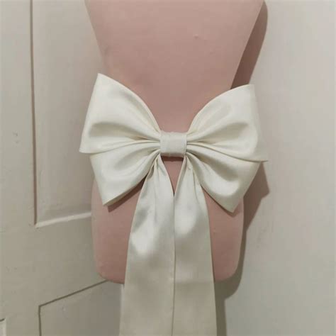 Long Tails Detachable Wedding Dress Bow Bridal Train Satin Etsy