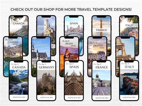 Travel Itinerary Mobile Template Editable Vacation Planner Trip Organizer Digital Travel