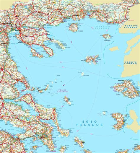 Large detailed map of North Aegean Sea