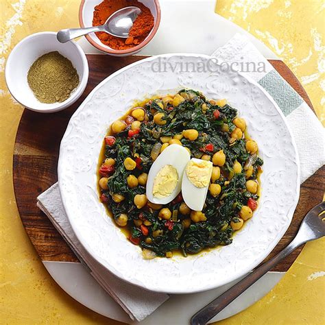 Salteado De Garbanzos Con Espinacas Receta De Divina Cocina