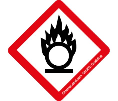 2 X 2 Permanent Durable Square D O T Hazard Labels GHS03 Oxidizing