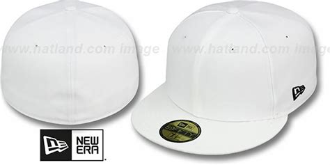 New Era 59fifty Blank Solid White Fitted Hat At