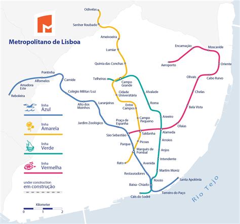 Lisboa Mappa Della Metropolitana Mappa Della Metropolitana Di Lisboa