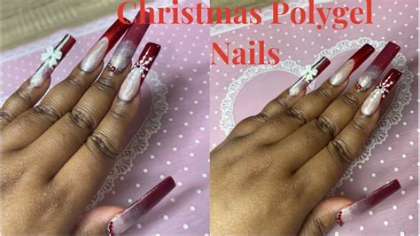 Christmas Polygel Nails Easy And Quick Tutorial YouTube