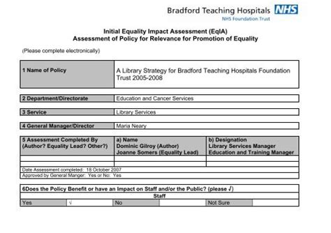 Initial Assessment Form Library Strategy Pdf Bradford Teaching